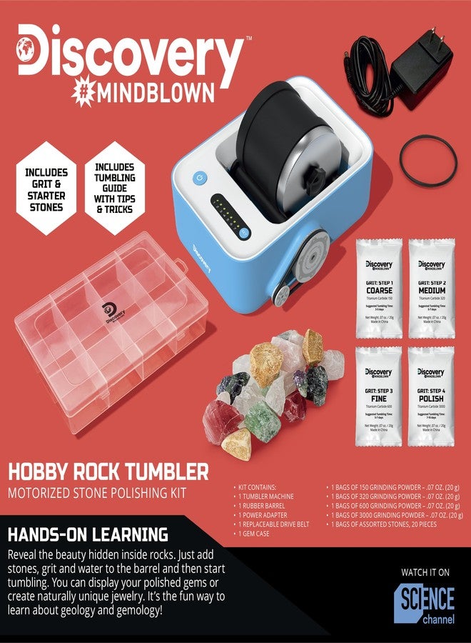 Discovery™ Rock Tumbler Deluxe Set - Stone Polishing Kit with Rocks, 4 Grits, Gem Case| STEM Science Project Kit for Kids & Beginners| Cool Toy for Boys & Girls Ages 8+ - Image 5